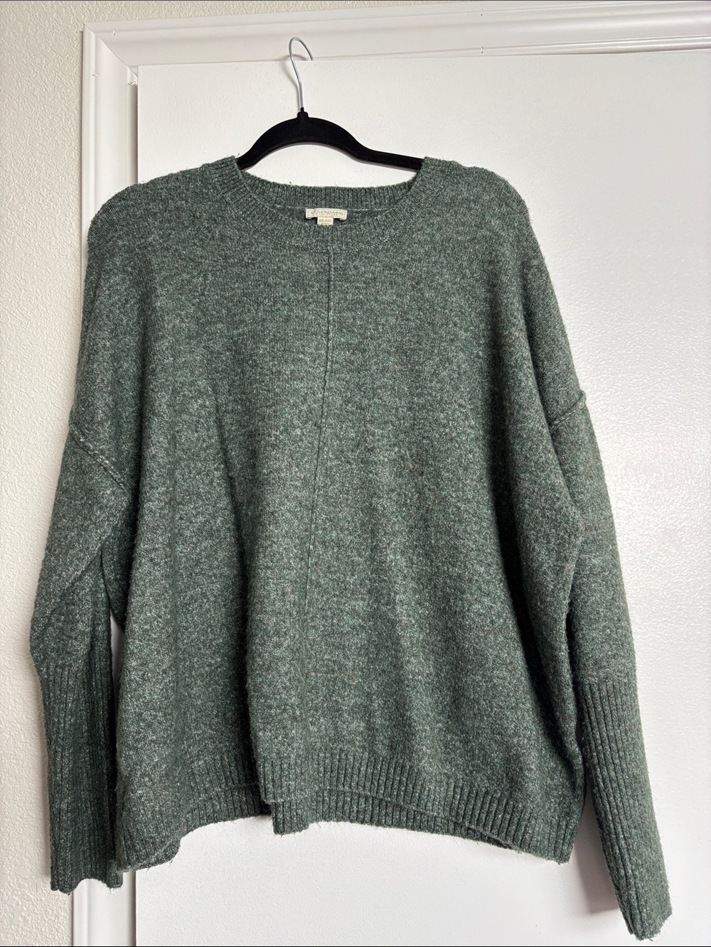 Cozy Crewneck Sweater in Heather Sage Green